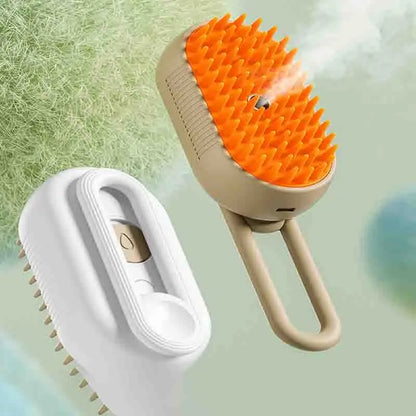Brosse de toilettage pour chien et chat avec spray intégré – peigne de massage doux antistress USB rechargeable