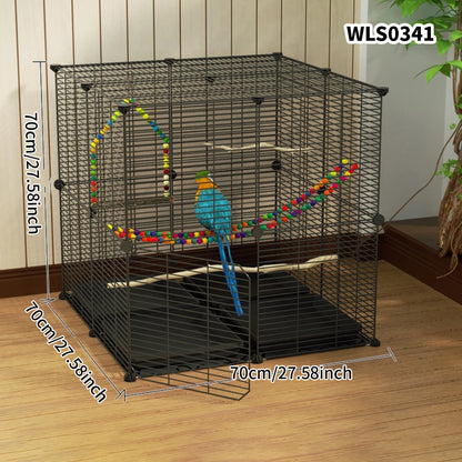 Cage à oiseaux en métal avec structure en fer pour perroquets, pigeons et petits oiseaux