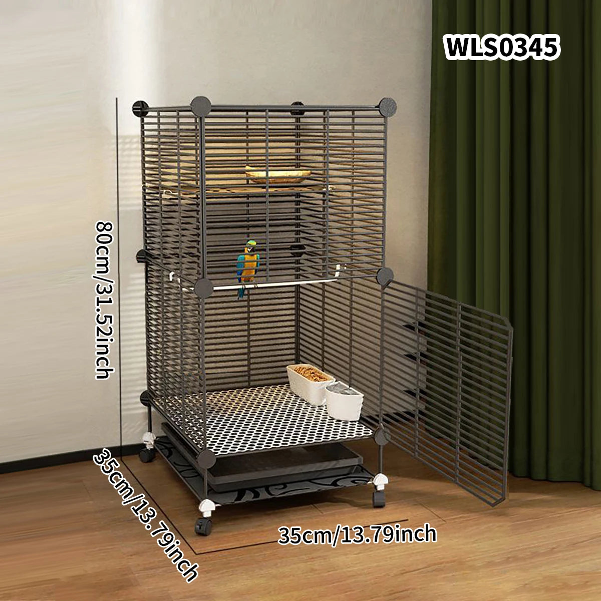 Cage à oiseaux en métal avec structure en fer pour perroquets, pigeons et petits oiseaux