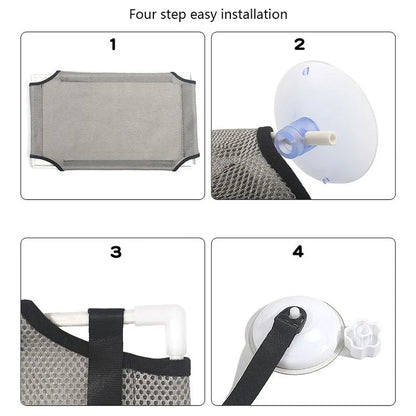 Hamac de fenêtre pour chat avec ventouses