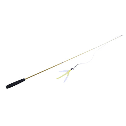 Canne à pêche interactive pour chat et petit chien – jouet à plumes télescopique avec recharges