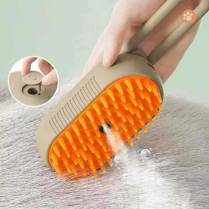Brosse de toilettage pour chien et chat avec spray intégré – peigne de massage doux antistress USB rechargeable
