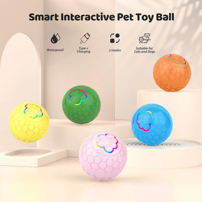 Balle interactive pour chien et chat – jouet automatique roulant et rebondissant avec capteur intelligent