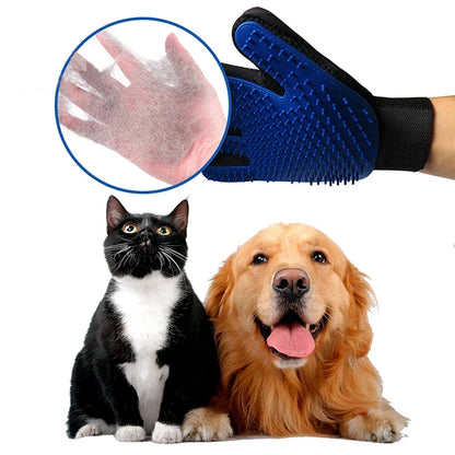 Gant de toilettage en silicone pour chat et chien – brosse de massage et retrait des poils