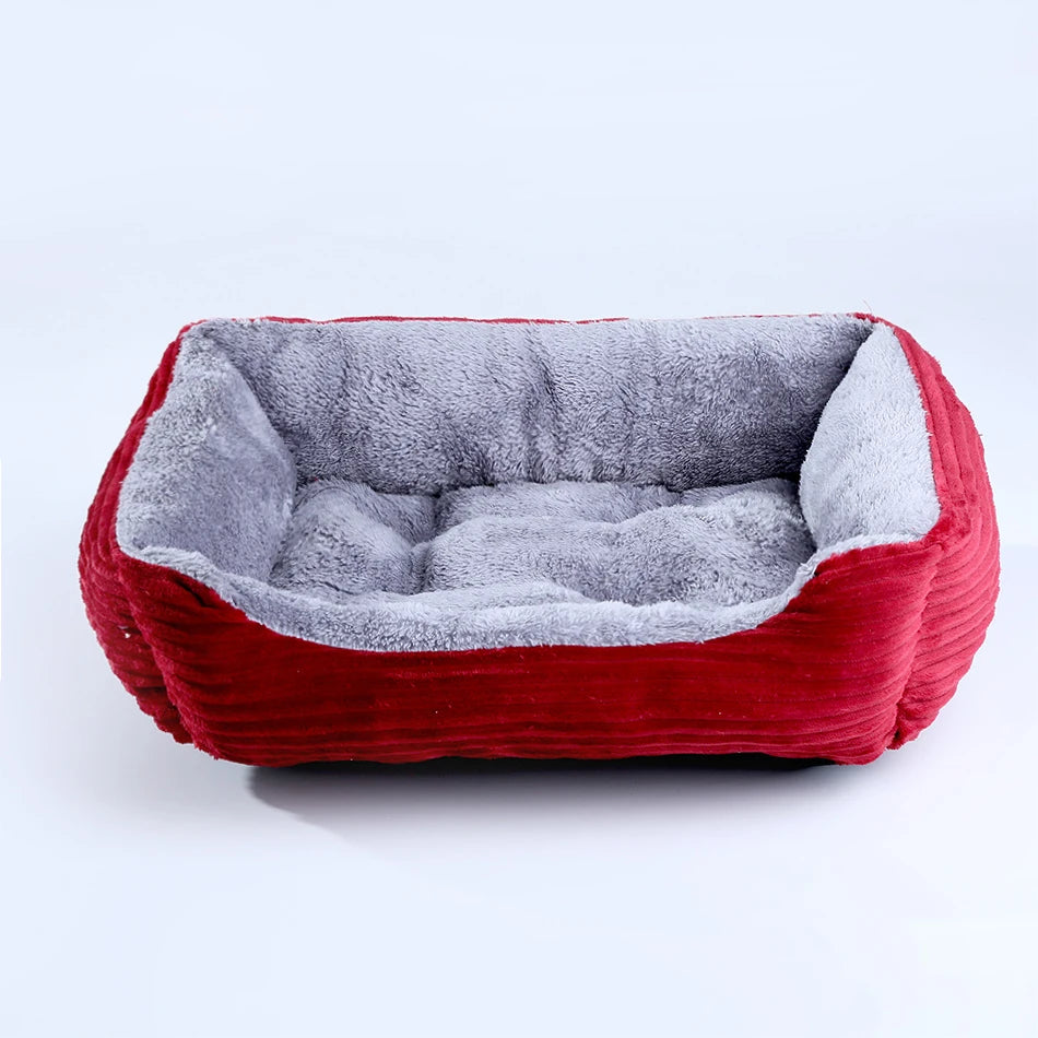 Panier carré en peluche pour chien et chat – lit confortable et imperméable pour petits et grands animaux