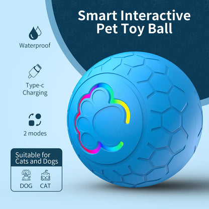 Balle interactive pour chien et chat – jouet automatique roulant et rebondissant avec capteur intelligent