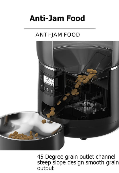 Distributeur automatique de nourriture 4 L pour chat et chien – mangeoire programmable avec écran LCD