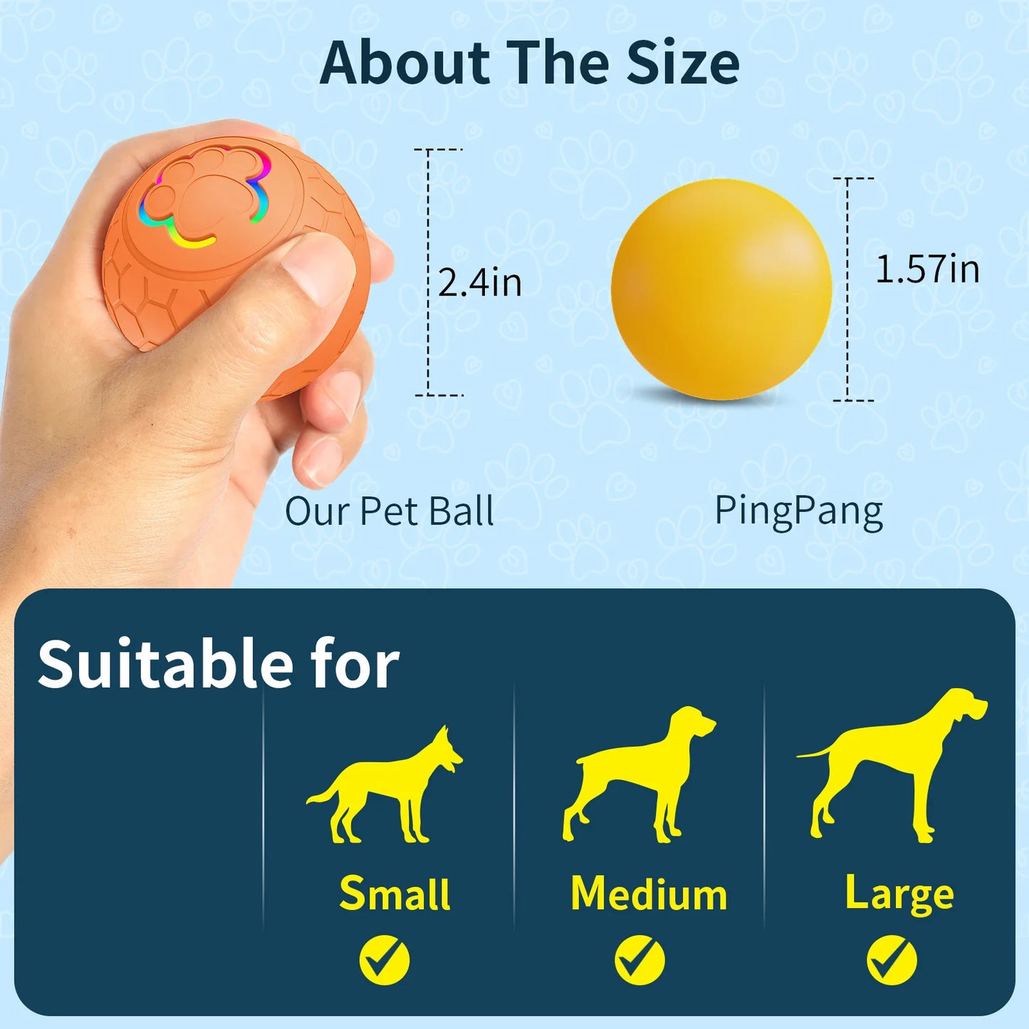 Balle interactive pour chien et chat – jouet automatique roulant et rebondissant avec capteur intelligent