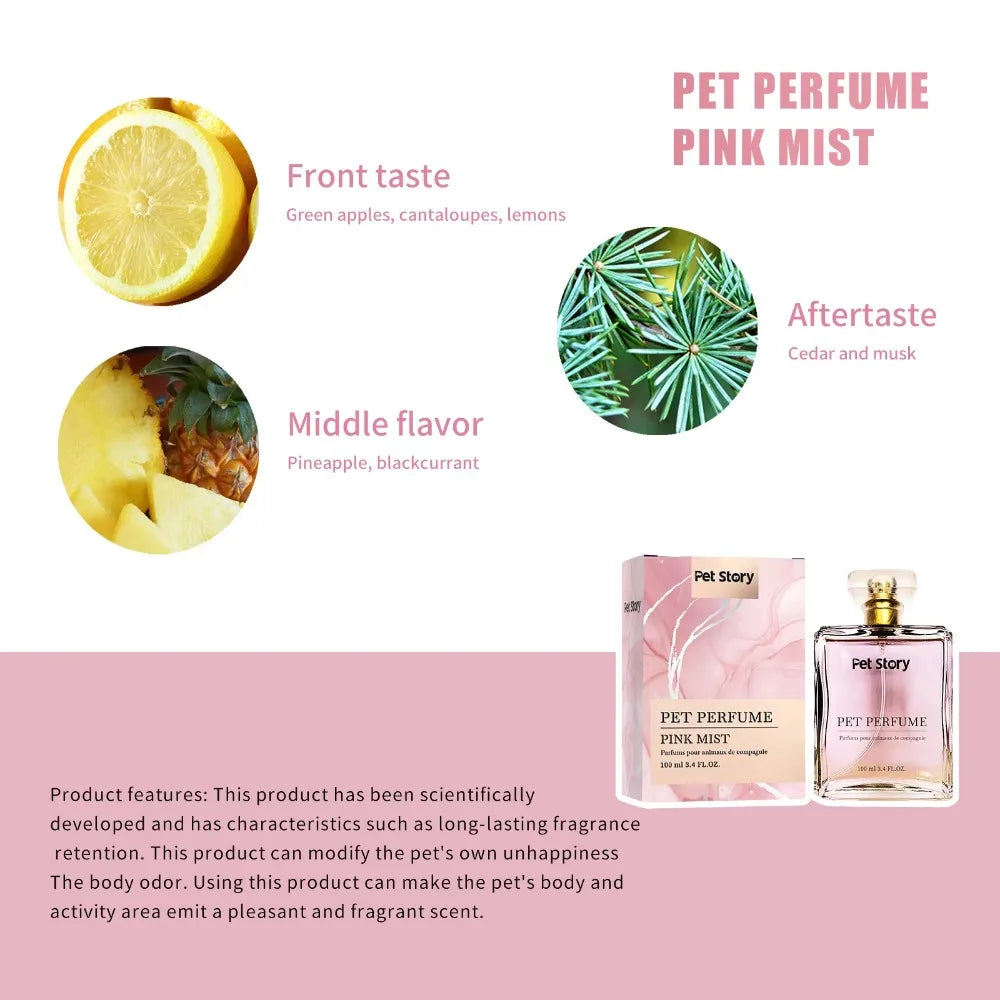 Spray parfumé pour chien et chat 100 ml – désodorisant doux pour animaux