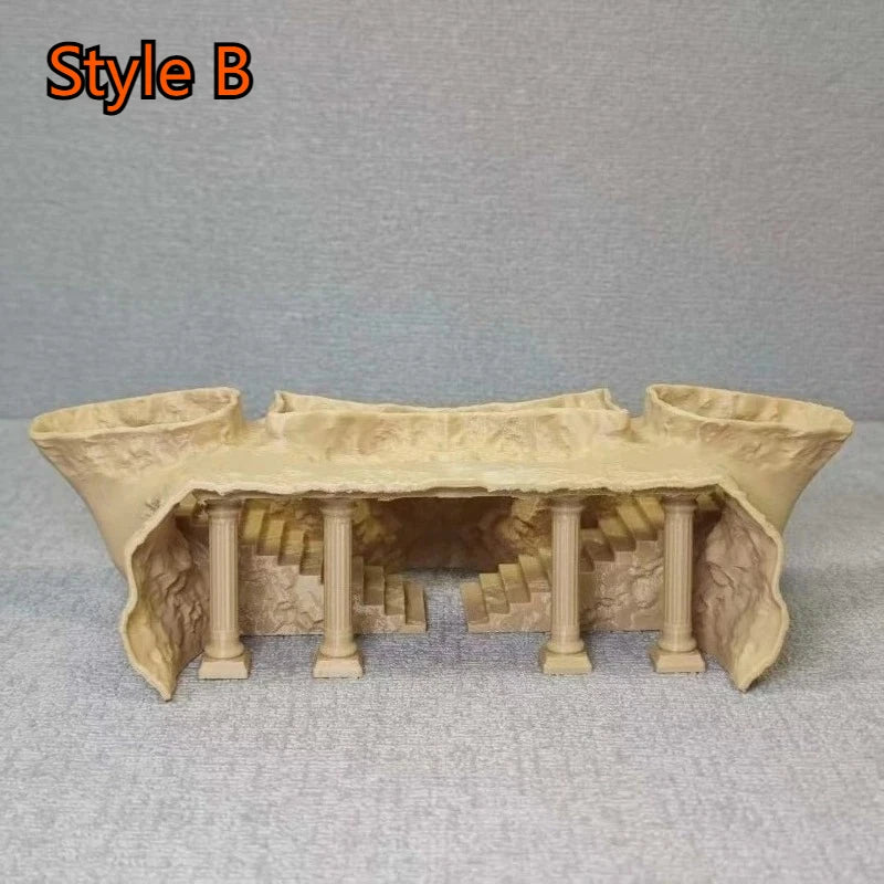 Décoration aquarium colonne romaine avec grotte pour poissons