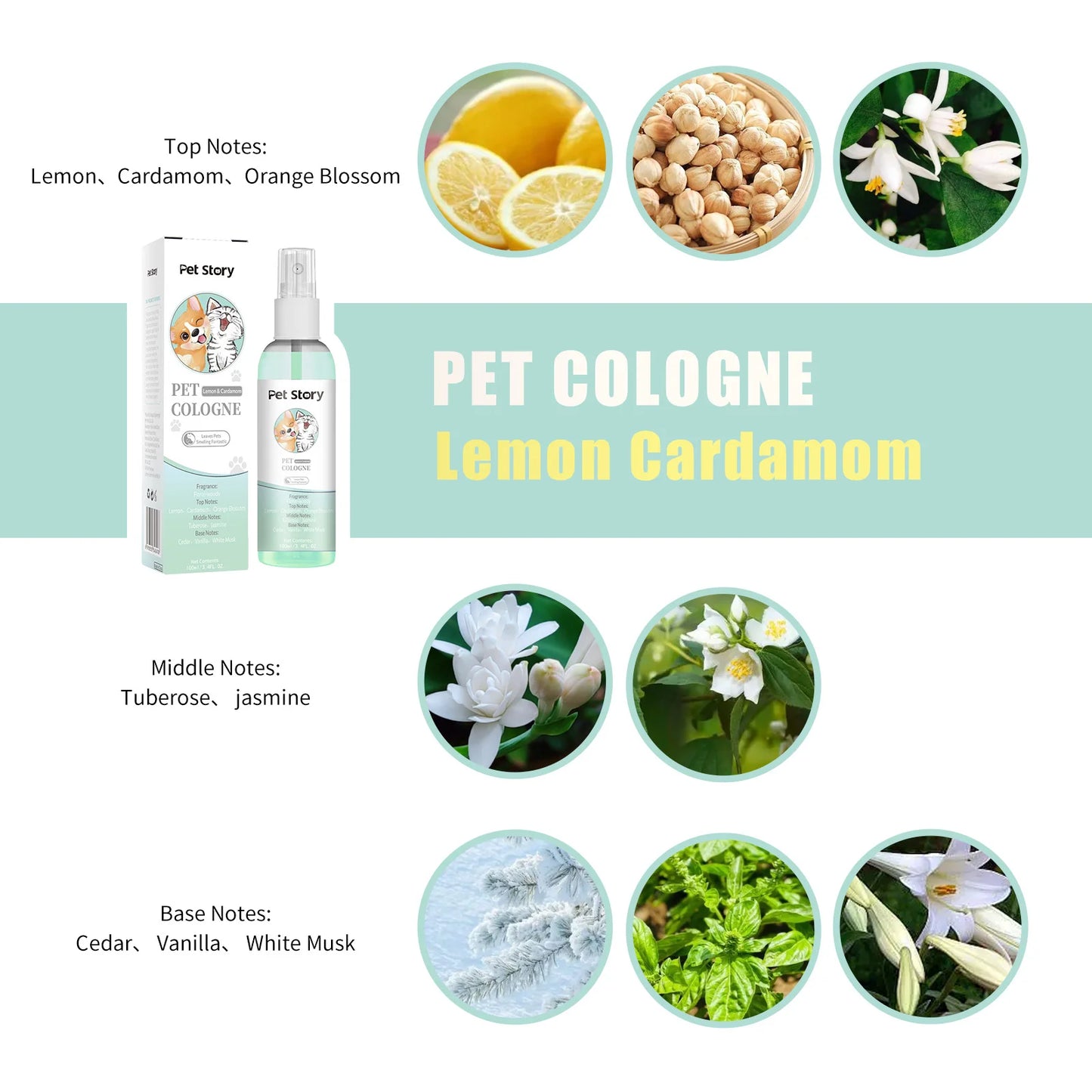 Spray parfumé pour chien et chat 100 ml – désodorisant doux pour animaux
