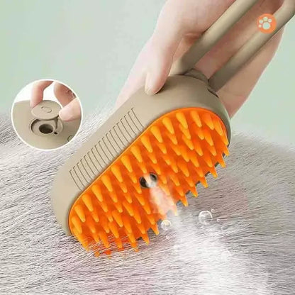 Brosse de toilettage pour chien et chat avec spray intégré – peigne de massage doux antistress USB rechargeable