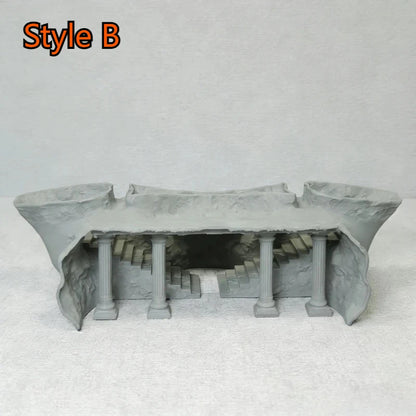 Décoration aquarium colonne romaine avec grotte pour poissons