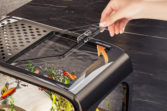 Aquarium avec couvercle – bac décoratif de bureau pour poissons