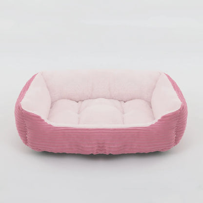 Panier carré en peluche pour chien et chat – lit confortable et imperméable pour petits et grands animaux