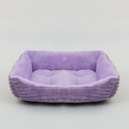 Panier carré en peluche pour chien et chat – lit confortable et imperméable pour petits et grands animaux