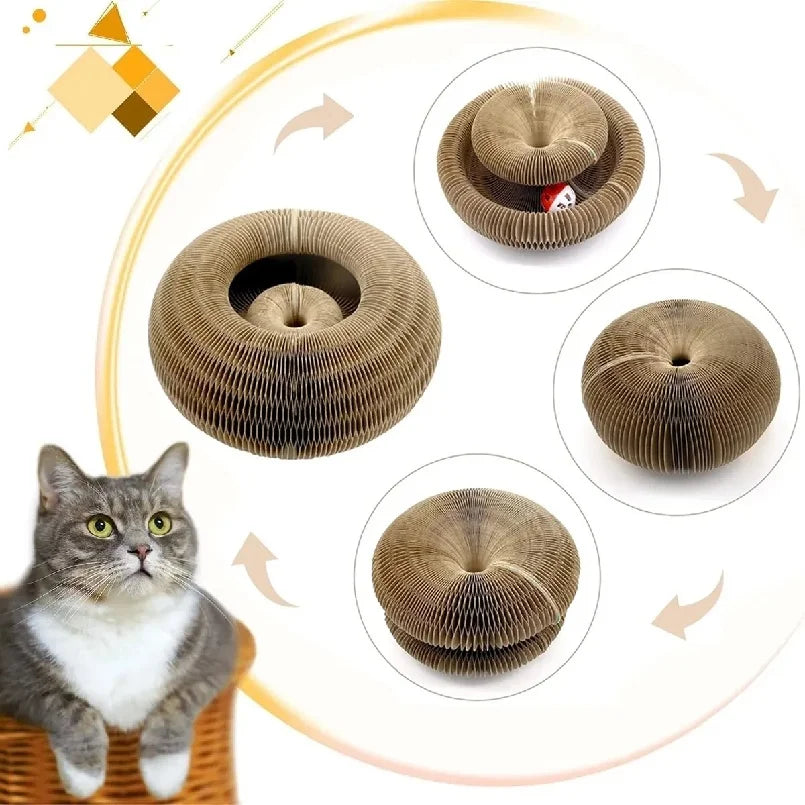 Grattoir pour chat en carton pliable et recyclable avec forme modulable