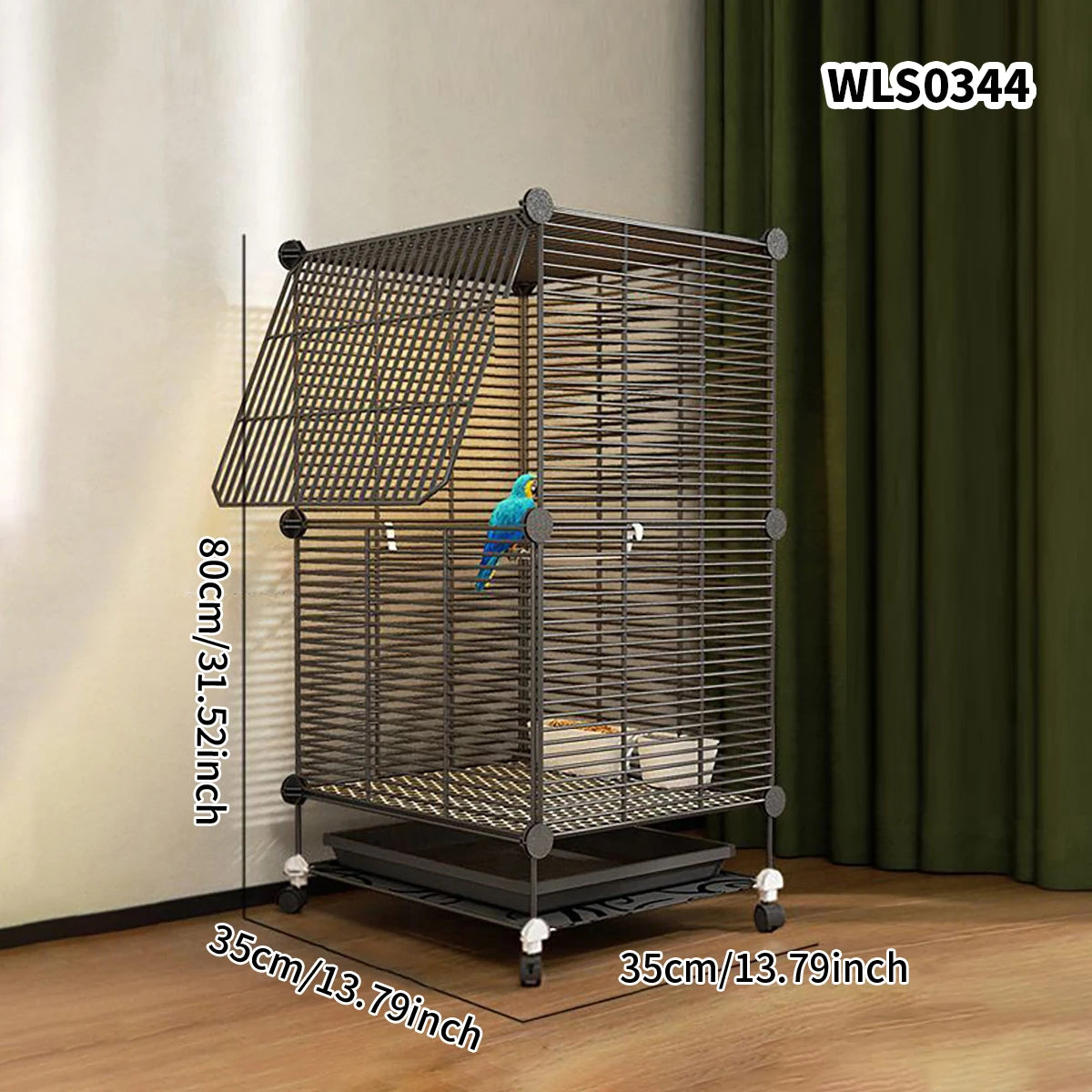Cage à oiseaux en métal avec structure en fer pour perroquets, pigeons et petits oiseaux