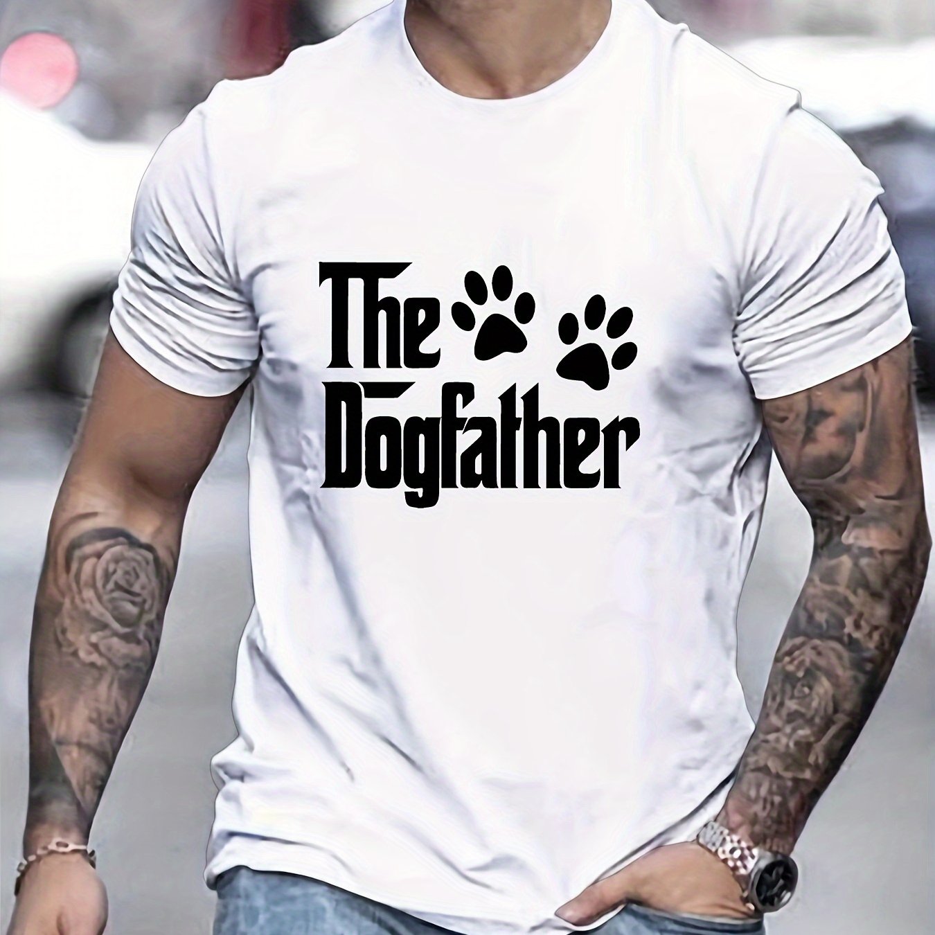 T-shirt homme à manches courtes avec motif dog father