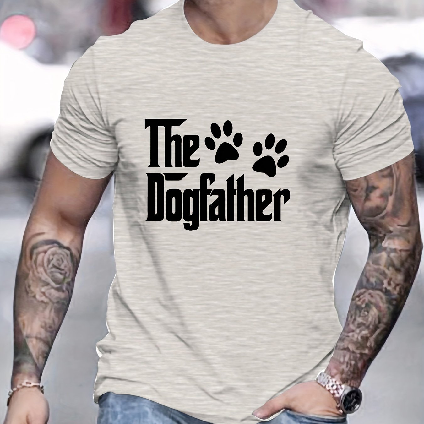 T-shirt homme à manches courtes avec motif dog father