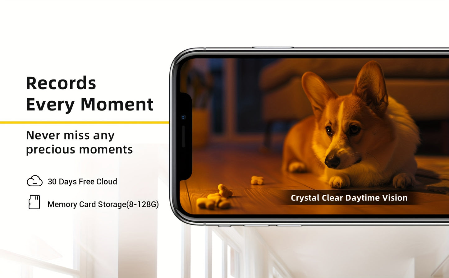 Caméra de surveillance intérieure WiFi 360°  avec vision nocturne et audio bidirectionnel