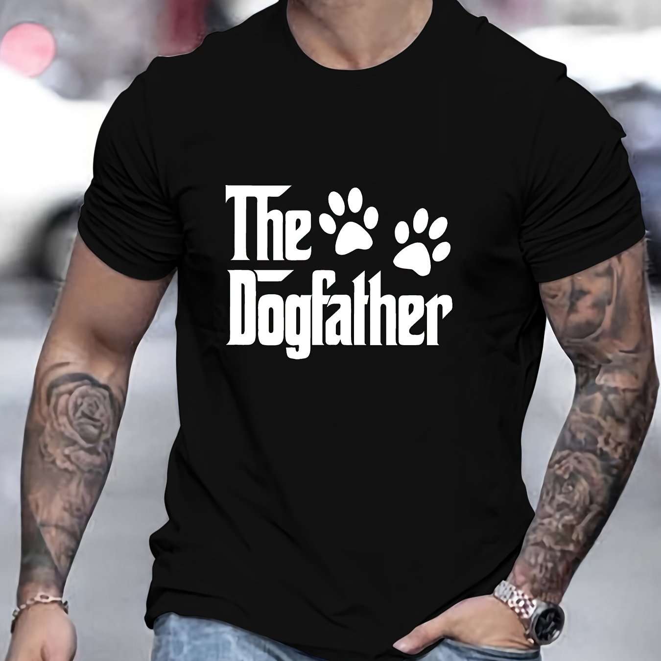 T-shirt homme à manches courtes avec motif dog father