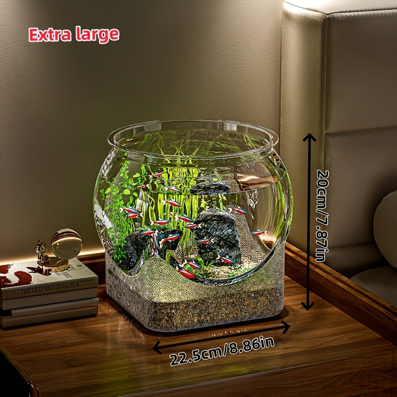 Aquarium rond de table en plastique résistant
