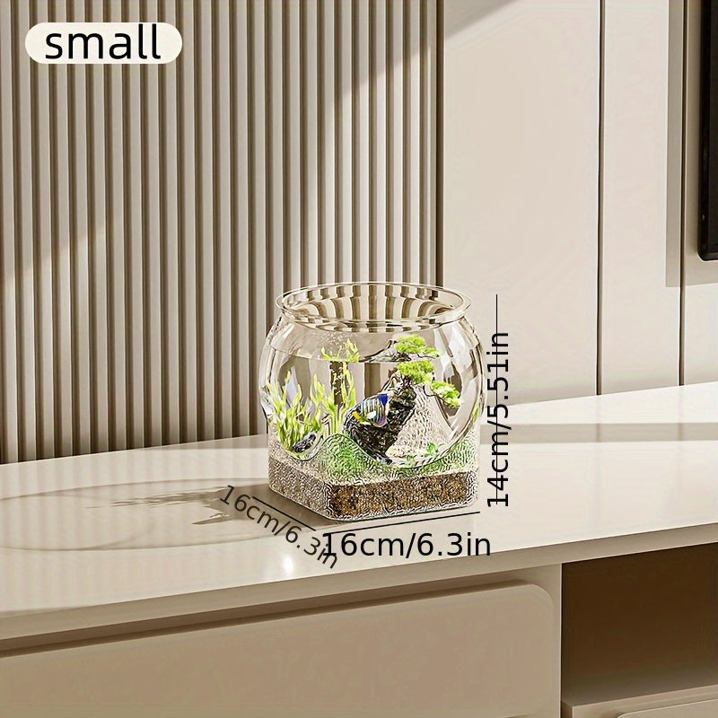 Aquarium rond de table en plastique résistant