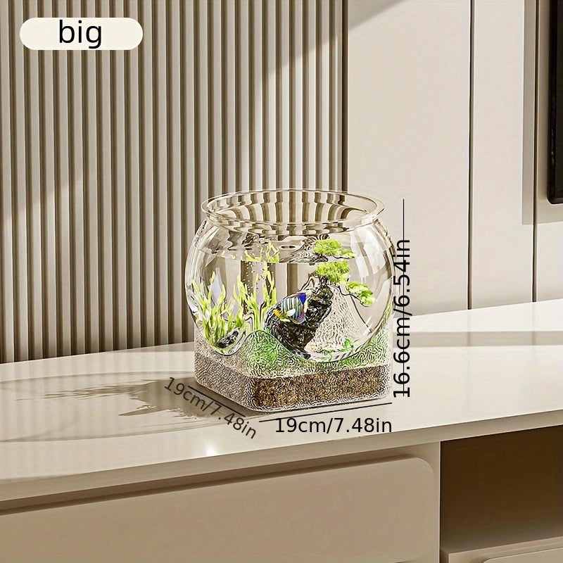 Aquarium rond de table en plastique résistant