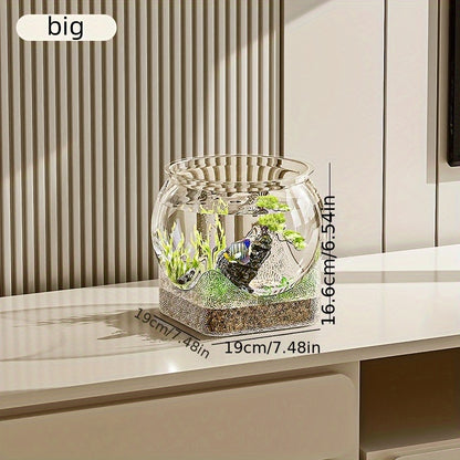 Aquarium rond de table en plastique résistant