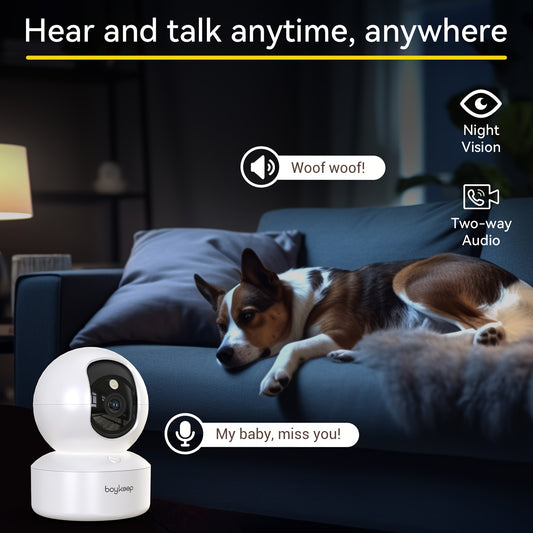 Caméra de surveillance intérieure WiFi 360°  avec vision nocturne et audio bidirectionnel